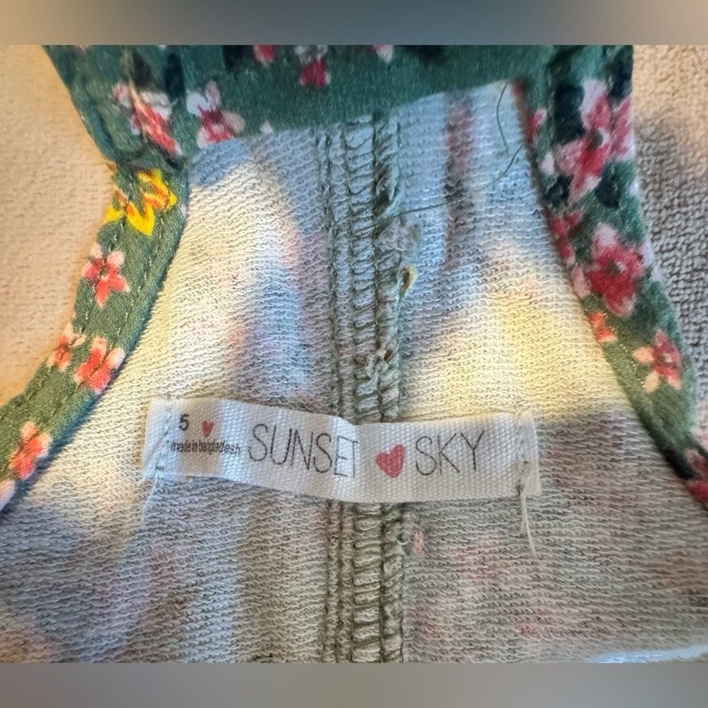 Floral Green Kids Suspenders Size 5 - Picture 3 of 7